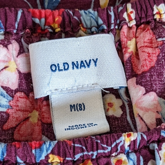 Old Navy Top Girls Boho Floral Size 8, Purple Red - Picture 5 of 6